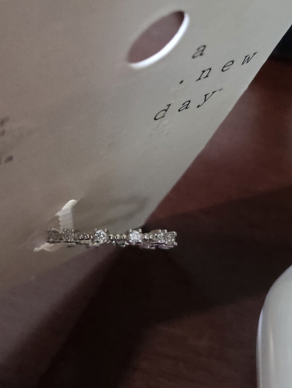 a new day Silver Plated Cubic Zirconia Halo Band Size 6 NEW